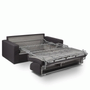Canapé convertible express VIRGOLA - Matelas 16 cm - Sommier métallique 160 cm - Tissu tweed gris anthracite_2
