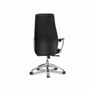 Fauteuil de direction Koraz - cuir noir - mécanisme synchrone blocable - piètement aluminium poli_2