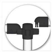 Poteau de signalisation - Direct Signalétique - Barrière express de sécurité en PVC sur socle portable - 3 coloris disponibles_2