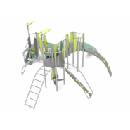 Structure multi-activités métallique Stellar Les Grenadines - LD1EK0171 - Ludoparc - 3 tours - Inox - Pour 35 enfants_2