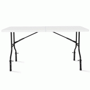 Table pliante blanche 180 cm avec réhausseurs_2