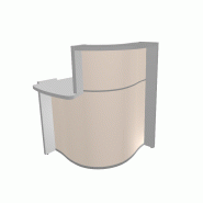 Banque d'accueil compacte WAVE avec accès PMR - MDD - Gauche, Beige mat_3