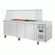 Comptoir à salade GN avec pare-haleine carré Série U 4 portes UA019 Polar_2
