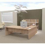 Bureau avec retour T45 finition bois- Quadrifoglio. - 220, Orme, Gauche_3