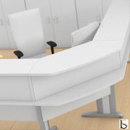 Bureau d'accueil SIGMA avec angle - Mobel Linea. - Blanc_2