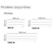 Radiateur connecté Oniris plinthe 750W gris étoilé - Atlantic - 503919_2