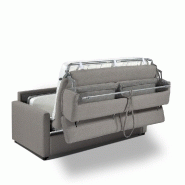 Canapé convertible express Darwin - Têtières réglables - Couchage 120x197cm - Matelas 16cm en tissu tweed gris clair_2