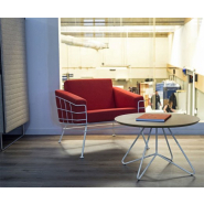 Fauteuil QUADRATA - Piétement Blanc - Référence 8826 FR125 - Structure en acier et revêtement tissu_2