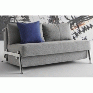 Canapé convertible design Cubed 02 Chrome 160 par Innovation Living - Lit 200x160 cm - Tissu Twist Granite_2