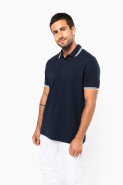 Polo homme manches courtes à liserés contrastés - Kariban Réf: K272 - 100% coton peigné, coupe ajustée, large choix de tailles et couleurs_2