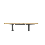 Banquette Madrid Serpentine L2040 mm en Robinier et pieds fonte_2