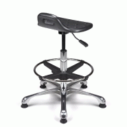 Tabouret technique polyuréthane avec dossier intégré So Udine - Levier asynchrone, Avec_2