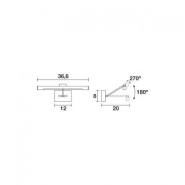 Applique de tableau TABEL - LED 6W - coloris argenté en métal - largeur 366 mm - inclinable_2