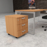 Caisson à roulettes 3 tiroirs uni - MOBEL LINEA - Poirier_2