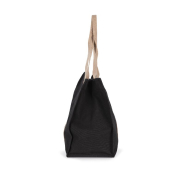 Grand sac shopping à soufflet recyclé - Kimood - Réf: KI5201 - Poche zippée et anses contrastées_2