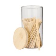 Set de 50 pique-assiettes en bambou - bocal en verre avec couvercle en bambou - couleur naturelle_2