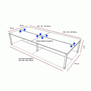 Bureau Bench 4 personnes Ogi U - MDD - Blanc, Blanc, 280, Oui_2