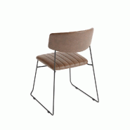Mundo - Chaise empilable en simili cuir cognac_2