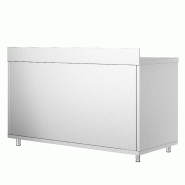 Meuble bas inox adossée P 700 mm avec portes - 1600_2
