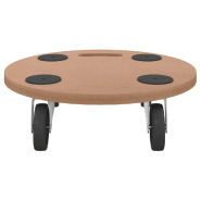 Vidaxl chariots sur roulettes 6 pcs rond bois d'ingénierie 154888_2