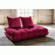 Canapé lit futon Shin Sano - Bordeaux et pin massif - Couchage 140x200 cm - Marque Karup_2