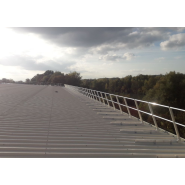 Garde corps fixe sur bac pour toiture-terrasse - Montant carré en acier galvanisé - Lisses aluminium - GM_2