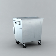 Unidin - Collecteur robuste à roulettes en acier galvanisé - 1.050 litres - Bammens_2