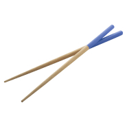 Baguettes en bambou - Set de 2 avec extrémités peintes - Couleur bleu - 16 gr_2