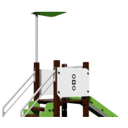 Structure de jeux pour aire de jeux en acier inox ou bois avec panneaux en plastique recyclé - Collection RECO_2