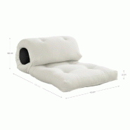 Fauteuil futon convertible WRAP - design japonais et scandinave - gris - matelas 70x200 cm_2