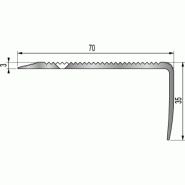Nez de marche en aluminium type 9 t avec perçages décalés pour rénovation en 70 x 35 x 3000 mm