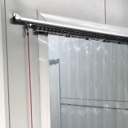 Porte à lanières coulissant standard neutre - r=100% / transparente / lanières amovibles / isolation thermique / revêtement antistatique et ignifuge / 1000 x 2000 mm