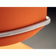 Fauteuil de réunion Elis - Assise confortable en mousse - Piètement acier gris - Coloris orange, rouge et blanc_2