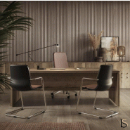 Bureau de direction TAK plateau rectangulaire - Mobel Linea - 220, Noir_3