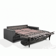 Canapé convertible express Premium 140 cm - Sommier à lattes Renatonisi - Matelas Bultex Tweed gris graphite_2