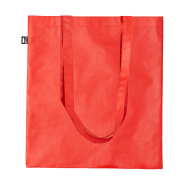 Tote bag publicitaire - laminé en RPET 100 g/m² - anses longues - couleur rouge_2