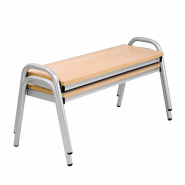 Banc d'école empilable - 5 hauteurs d'assise - Aluminium blanc thermolaqué - EWS.40_2