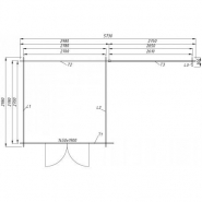 Combinaison abri fermé et terrasse couverte en bois traité marron