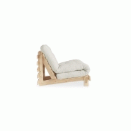 Fauteuil convertible futon ROOTS - pin naturel - coloris naturel - couchage 90 x 200 cm - design japonais et scandinave_2
