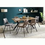 Lot de 2 chaises design ORLY cappuccino - piétement anthracite - tissu garni en mousse polyuréthane_2