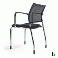 Chaise visiteurs Surf avec dossier en résille - Fixes, Patins_2