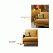 Canapé fixe 3 places UNIVERS - tissu safran - pieds fuselés en hêtre naturel - fabrication italienne_2