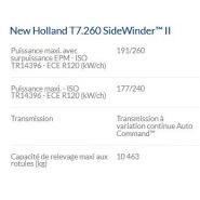 T7.260 Sidewinder II Tracteur agricole - New Holland - Moteur NEF Tier 4B - 200 à 270 ch_2