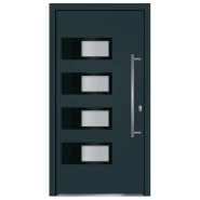 Vidaxl porte d'entrée anthracite 110x210 cm aluminium et pvc 3157070_2