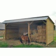 Abri de stockage / structure en bois / toiture en bacacier / bardage en bois / ancrage au sol avec platine_2