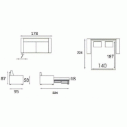 Canapé convertible express ECLIPSE - 140 cm - Matelas 18 cm - Tissu gris silex - Ouverture rapide_2