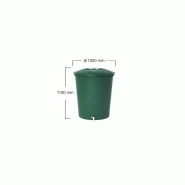 Cuve à eau cylindrique GRAF - 510L - Polypropylène vert - Récupérateur d'eau de pluie aérien_2
