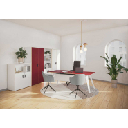 Armoire à portes battantes - 2 portes verre dépoli + 2 portes basses - Altitude - 193 cm de haut, 100 cm de large_2