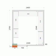 Chambre froide positive CRPF2427 Blanc 2400 x 2700 x 2200 mm TEFCOLD_2
