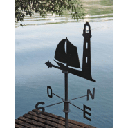 Girouette voilier anthracite - 45x74cm - acier époxy_2